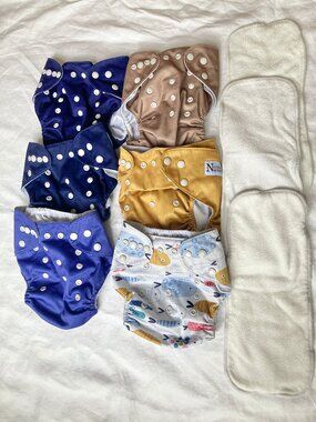 Nora's Nursery Cloth Diapers Reusable Covers Liners Adjustable Baby Toddler